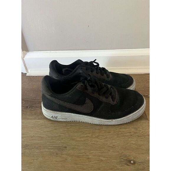 Nike Air Force 1 Crater Flyknit Chambray Blue Black DH3375-001 sz 7Y = 8.5 Women - Picture 2 of 8